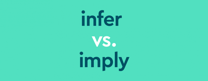 infer vs. imply, dark teal text on light teal background.