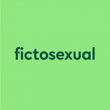 dark green text "fictosexual" on light green background