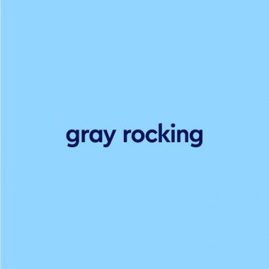 dark blue text "gray rocking" on light blue background