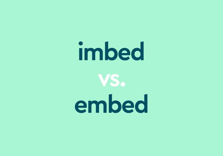 dark aqua text "imbed vs embed" on light aqua background