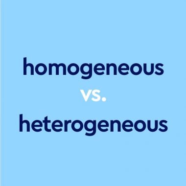 dark blue text "homogeneous vs heterogeneous" on light blue background