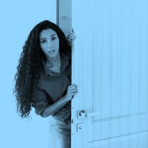 woman at door