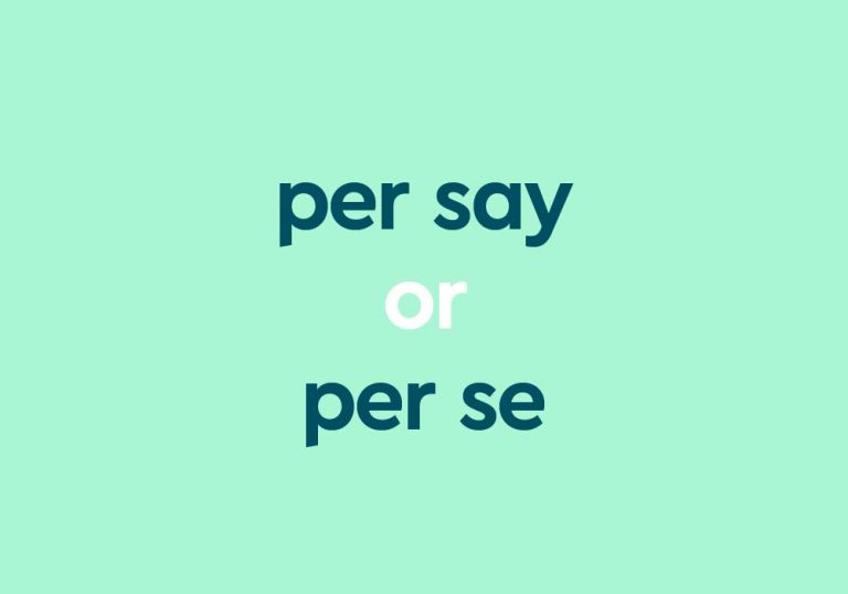 dark aqua text "per say or per se" on light aqua background