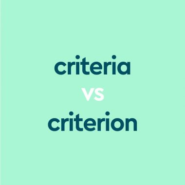 dark aqua text "criteria vs criterion" on light aqua background