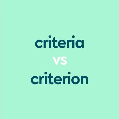 dark aqua text "criteria vs criterion" on light aqua background