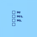 Check boxes for Mr., Mrs., Ms. and one left blank