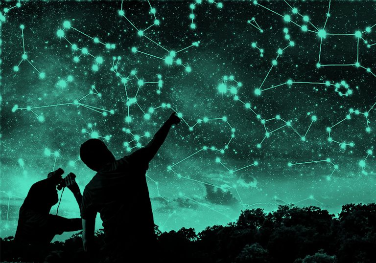 people looking at constellations in the sky