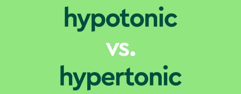 dark green text "hypotonic vs hypertonic" on light green background