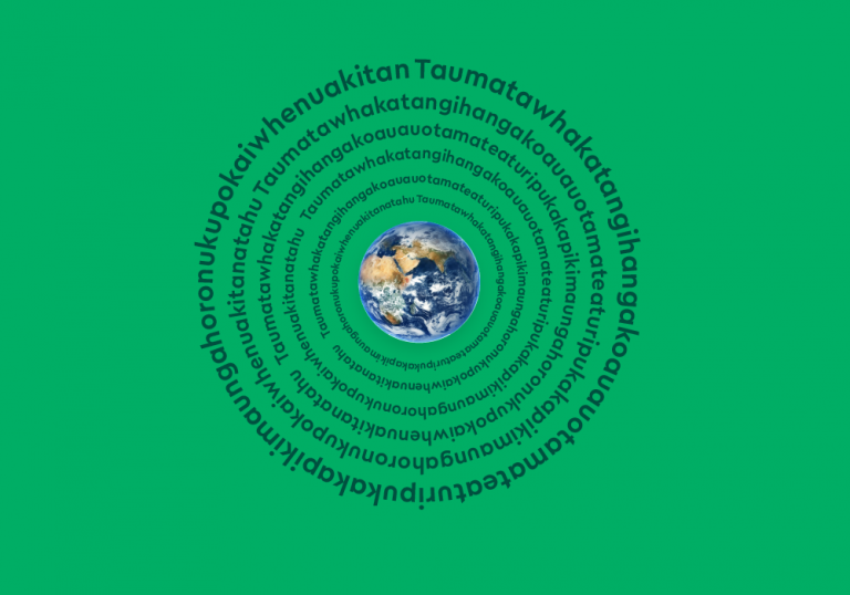 longest word repeated in circle on green background