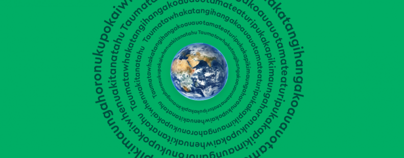 longest word repeated in circle on green background