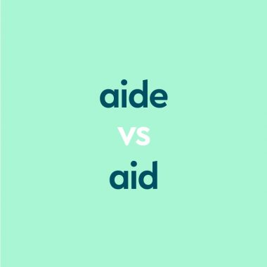 dark aqua text "aide vs aid" on light aqua background