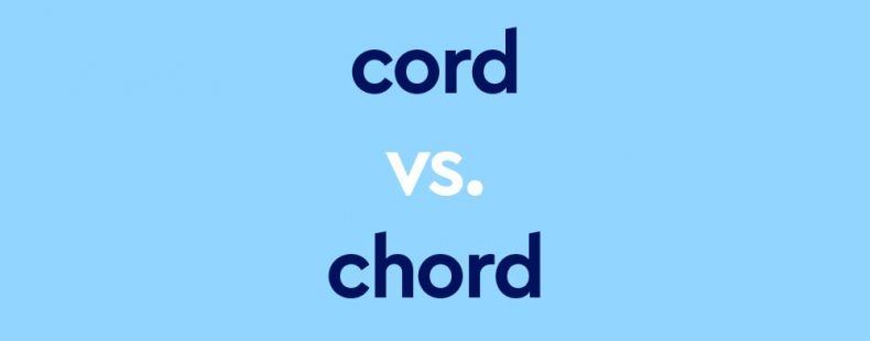 dark blue text "cord vs chord" on blue background
