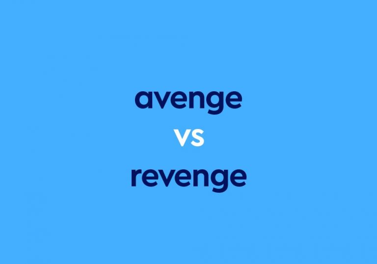 dark blue text avenge vs revenge on blue background
