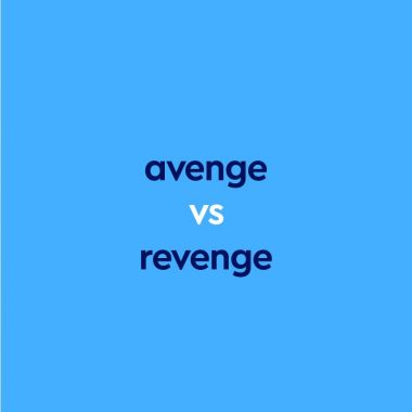 dark blue text avenge vs revenge on blue background
