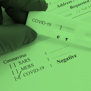 negative covid test, green filter