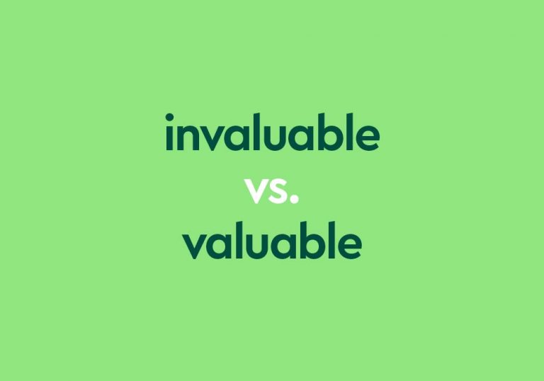 dark green text "invaluable vs valuable" on light green background