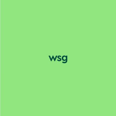 dark green text "wsg" on green background