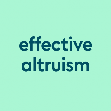 dark aqua text "effective altruism" on light aqua background