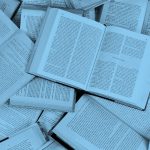 open books; blue filter