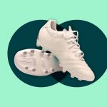 cleats, aqua background