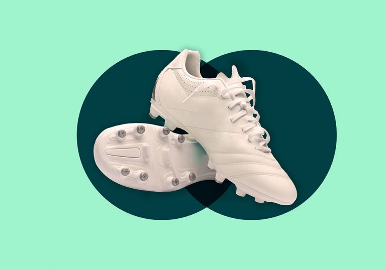 cleats, aqua background