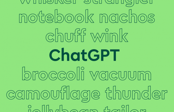 chatgpt made up words; green text and background
