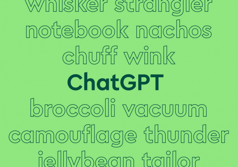 chatgpt made up words; green text and background