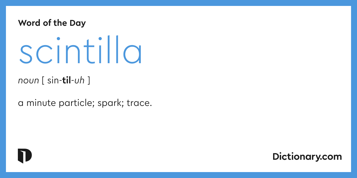 Word of the Day scintilla