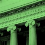 treasury department building; green filter