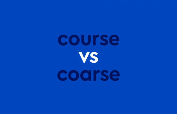 dark blue text "course vs coarse" blue background