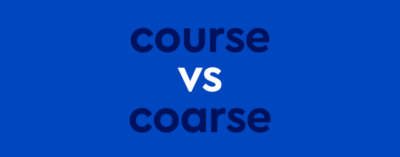 dark blue text "course vs coarse" blue background