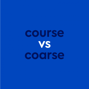 dark blue text "course vs coarse" blue background