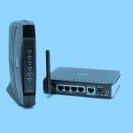 modem and router; blue filter