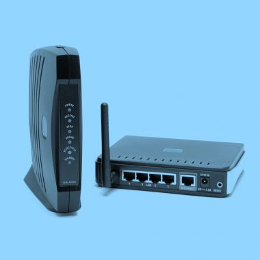 modem and router; blue filter