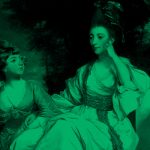 Portrait of Hester Thrale and her daughter Hester; green filter