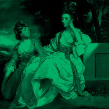 Portrait of Hester Thrale and her daughter Hester; green filter
