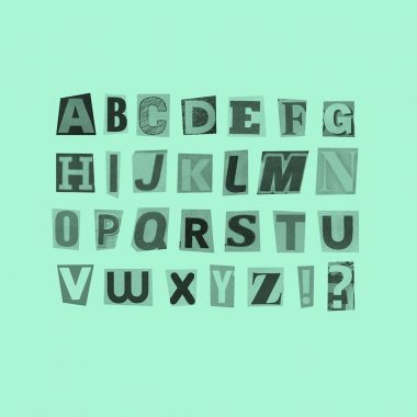 paper cutouts letters; aqua filter