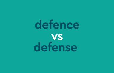 dark aqua text "defence vs defense" on dark aqua background