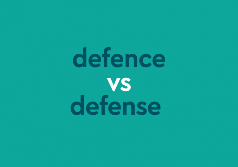 dark aqua text "defence vs defense" on dark aqua background