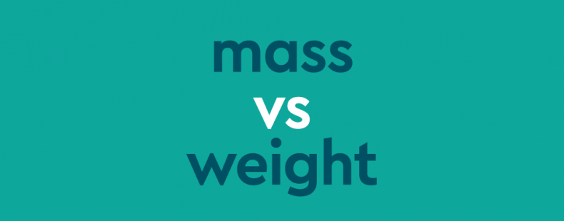 dark aqua text "mass vs weight" dark aqua background