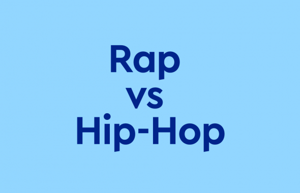dark blue text "rap vs hip-hop" light blue background