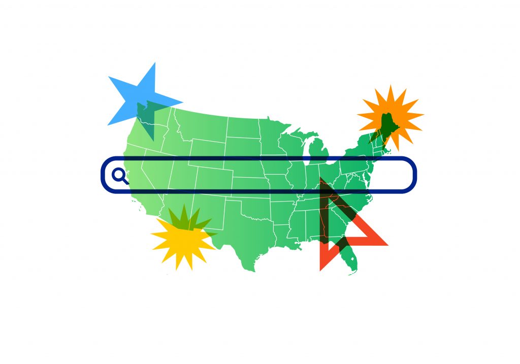 map of us; search bar