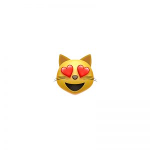 smiling cat with heart eyes emoji; white background