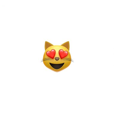 smiling cat with heart eyes emoji; white background