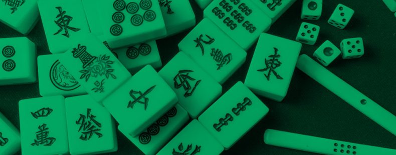 mahjong tiles; green filter