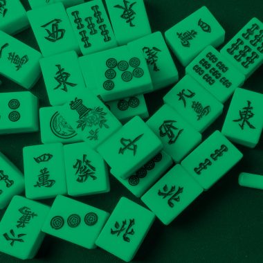 mahjong tiles; green filter