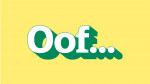 yellow background with text "Oof..." white and green