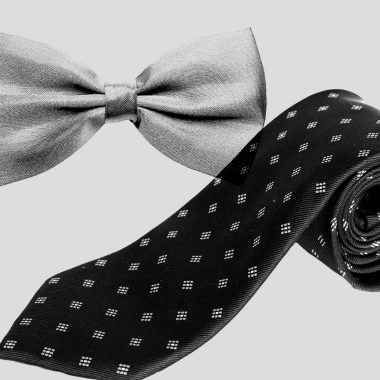 bowtie and tie white background