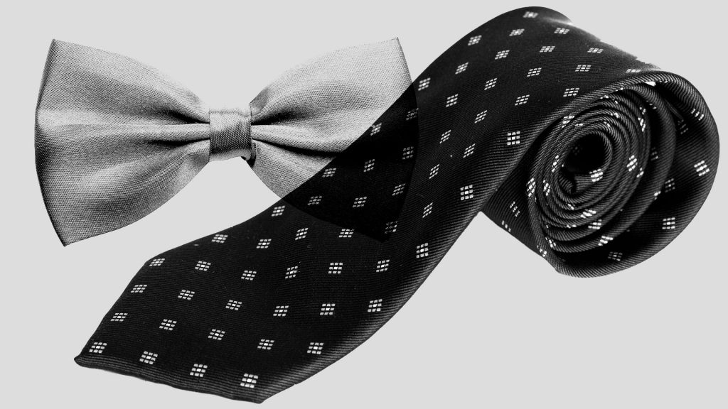 bowtie and tie white background