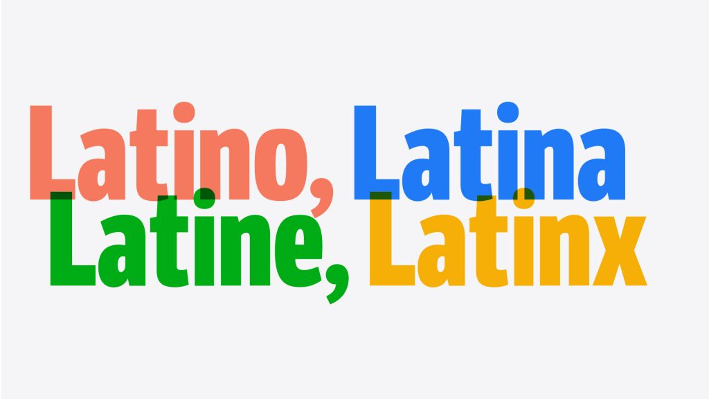 latinx latnie latina latino colorful text